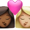Kiss: Woman, Woman, Medium-Dark Skin Tone, Medium-Light Skin Tone Emoji 👩🏾‍❤️‍💋‍👩🏼 image - Apple style