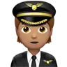 Pilot: Medium Skin Tone Emoji 🧑🏽‍✈️ image - Apple style