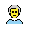 Man: White Hair Emoji 👨‍🦳 image - OpenMoji style