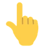 Emoji Fehér felfelé mutató backhand index 👆 image - Skype style
