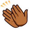 Clapping Hands: Medium-Dark Skin Tone Emoji 👏🏾 image - Emojidex style