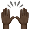 Raising Hands: Dark Skin Tone Emoji 🙌🏿 image - Huawei Harmony OS style