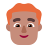 Man: Medium Skin Tone, Red Hair Emoji 👨🏽‍🦰 image - Microsoft Classic 2D style