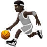 Person Bouncing Ball: Dark Skin Tone Emoji ⛹🏿 image - Apple style