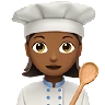 Woman Cook: Medium-Dark Skin Tone Emoji 👩🏾‍🍳 image - Apple style