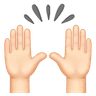 Raising Hands: Light Skin Tone Emoji 🙌🏻 image - Huawei Harmony OS style
