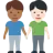 Men Holding Hands: Medium-Dark Skin Tone, Light Skin Tone