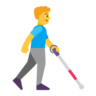 Man With White Cane Facing Right Emoji 👨‍🦯‍➡️ image - Microsoft Classic 2D style
