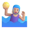 Woman Playing Water Polo: Medium-Light Skin Tone Emoji 🤽🏼‍♀️ image - Microsoft 3D Fluent style