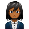 Woman Office Worker: Medium-Dark Skin Tone Emoji 👩🏾‍💼 image - Emojidex style