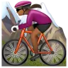 Woman Mountain Biking: Medium-Dark Skin Tone Emoji 🚵🏾‍♀️ image - WhatsApp style