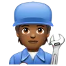 Mechanic: Medium-Dark Skin Tone Emoji 🧑🏾‍🔧 image - WhatsApp style