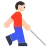 Man With White Cane: Light Skin Tone