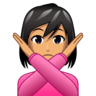 Woman Gesturing No: Medium Skin Tone Emoji 🙅🏽‍♀️ image - Emojidex style