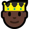 Prince: Dark Skin Tone Emoji 🤴🏿 image - Microsoft Windows 10 Segoe UI Emoji style