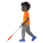 Person With White Cane: Dark Skin Tone
