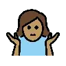 Woman Shrugging: Medium Skin Tone Emoji 🤷🏽‍♀️ image - OpenMoji style