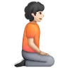 Person Kneeling Facing Right: Light Skin Tone Emoji 🧎🏻‍➡️ image - Samsung style