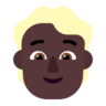 Person: Dark Skin Tone, Blond Hair Emoji 👱🏿 image - Microsoft Classic 2D style