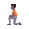 Person Kneeling: Medium-Dark Skin Tone Emoji 🧎🏾 image - Microsoft 3D Fluent style