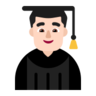 Man Student: Light Skin Tone Emoji 👨🏻‍🎓 image - Microsoft Classic 2D style