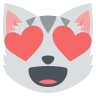 Emoji Mosolygó macska arca szív alakú szemmel 😻 image - EmojiTwo style