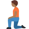 Person Kneeling: Medium-Dark Skin Tone Emoji 🧎🏾 image - Twitter / X (Twemoji) style