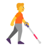 Person With White Cane Facing Right Emoji 🧑‍🦯‍➡️ image - Microsoft Classic 2D style