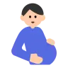 Pregnant Man: Light Skin Tone Emoji 🫃🏻 image - Tossface style