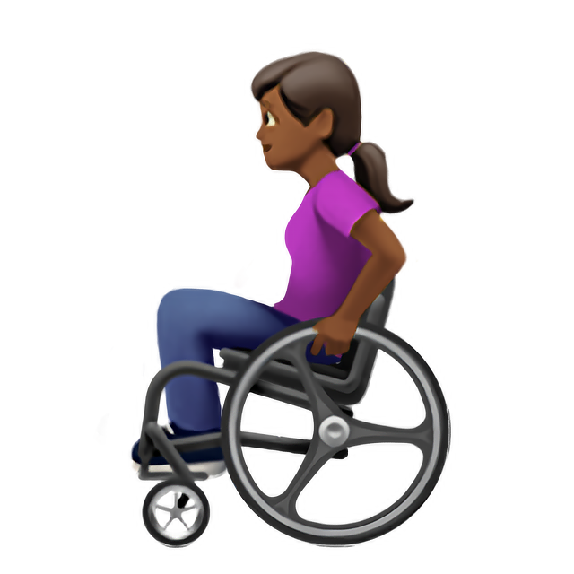 Woman In Manual Wheelchair: Medium-Dark Skin Tone