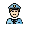 Man Police Officer: Light Skin Tone Emoji 👮🏻‍♂️ image - OpenMoji style