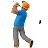 Man Golfing: Medium Skin Tone