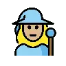Woman Mage: Medium-Light Skin Tone Emoji 🧙🏼‍♀️ image - OpenMoji style