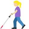 Woman With White Cane: Medium-Light Skin Tone Emoji 👩🏼‍🦯 image - Twitter / X (Twemoji) style