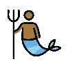 Merman: Medium-Dark Skin Tone Emoji 🧜🏾‍♂️ image - OpenMoji style