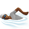Person Swimming: Medium-Dark Skin Tone Emoji 🏊🏾 image - Apple style