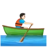 Person Rowing Boat: Light Skin Tone Emoji 🚣🏻 image - WhatsApp style