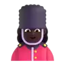 Woman Guard: Dark Skin Tone Emoji 💂🏿‍♀️ image - Microsoft 3D Fluent style