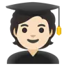 Student: Light Skin Tone Emoji 🧑🏻‍🎓 image - Google Noto Color style