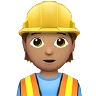 Construction Worker: Medium Skin Tone Emoji 👷🏽 image - Apple style