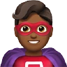 Man Superhero: Medium-Dark Skin Tone Emoji 🦸🏾‍♂️ image - Apple style