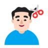 Man Getting Haircut: Light Skin Tone Emoji 💇🏻‍♂️ image - Microsoft Classic 2D style