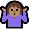 Person Shrugging: Medium Skin Tone Emoji 🤷🏽 image - Microsoft Windows 10 Segoe UI Emoji style