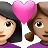 Couple With Heart: Woman, Woman, Light Skin Tone, Medium Skin Tone