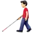 Man With White Cane: Light Skin Tone