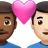 Couple With Heart: Man, Man, Medium-Dark Skin Tone, Light Skin Tone