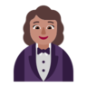Woman In Tuxedo: Medium Skin Tone Emoji 🤵🏽‍♀️ image - Microsoft Classic 2D style