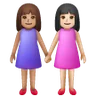 Women Holding Hands: Light Skin Tone, Medium Skin Tone Emoji 👩🏻‍🤝‍👩🏽 image - Samsung style