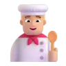 Man Cook: Medium-Light Skin Tone Emoji 👨🏼‍🍳 image - Microsoft 3D Fluent style