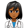 Woman Health Worker: Medium-Dark Skin Tone Emoji 👩🏾‍⚕️ image - Emojidex style